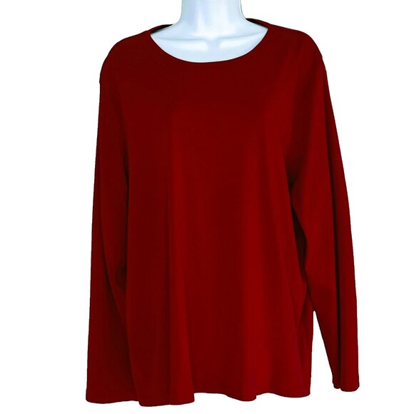 The Talbots Tee Woman 3X 100% Pima Cotton Stretch Red Comfy Capsule Gorpcore - Picture 1 of 7